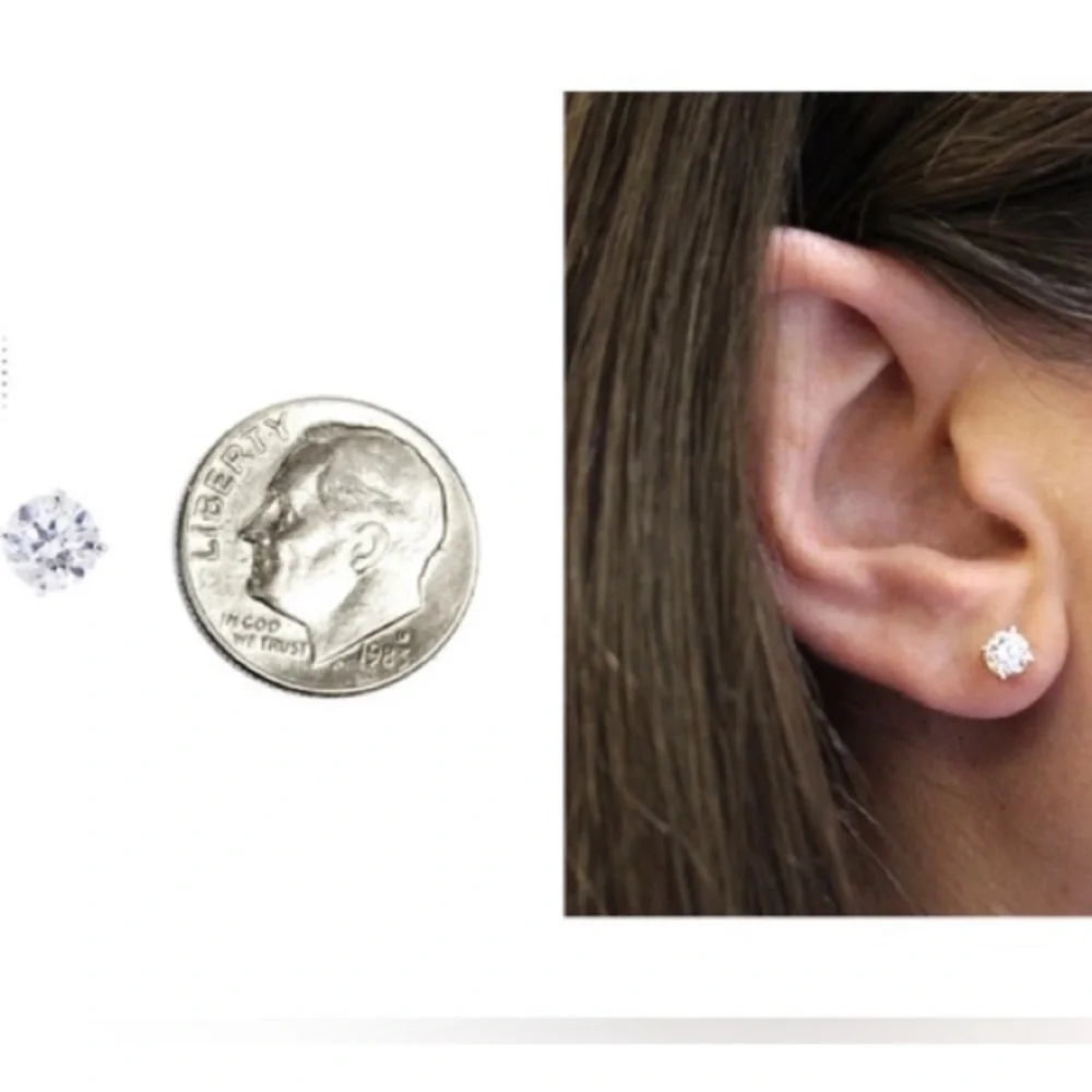 Renaissance Collection 16k White Gold Filled CZ Stud Earrings 1 1/2 ct T.W.